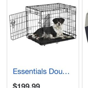 Double doors dog crate